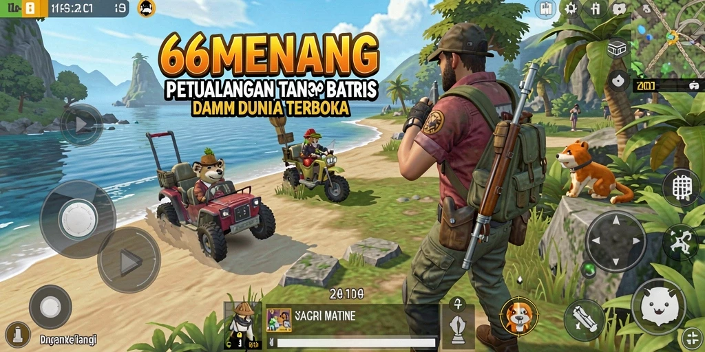 Screenshot 66MENANG menampilkan pemain menjelajahi dunia yang indah dan luas.
