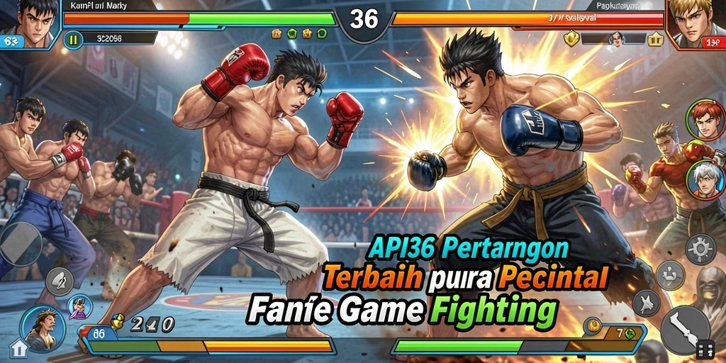 Tampilan mendebarkan dari gameplay pertarungan API36 dengan aksi penuh energi.