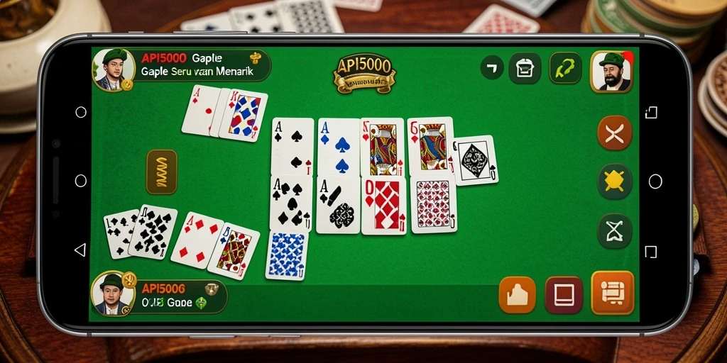 Screenshot menampilkan gameplay seru dari API5000 di kategori Gaple.