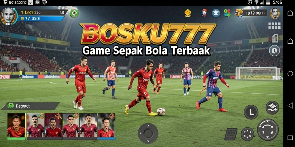Tampilan gameplay menarik dalam BOSKU777 dengan aksi sepak bola yang mendebarkan.