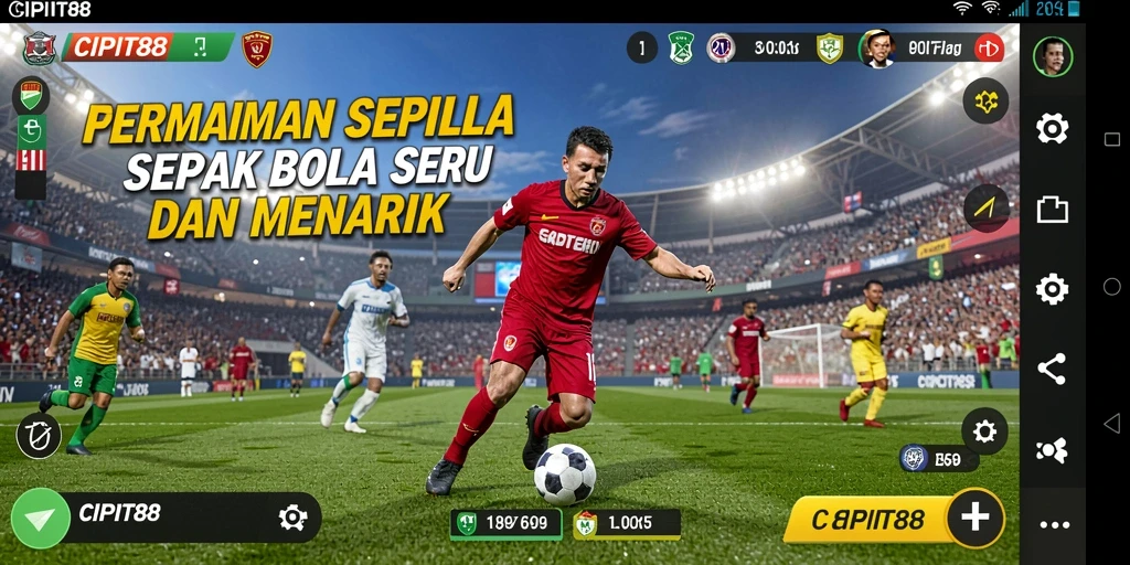 Tampilan gameplay menarik dari CIPIT88 dengan aksi sepak bola yang seru.
