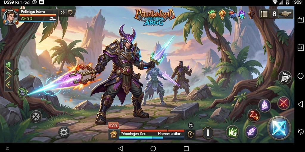 Tampilan gameplay seru dari DS99 dalam aksi ARPG yang mendebarkan.