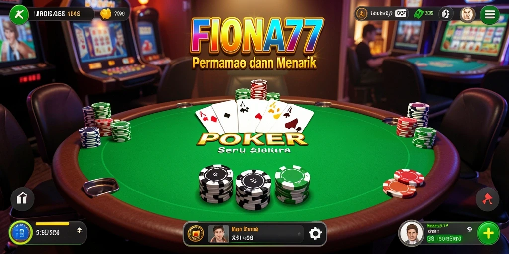 Tampilan menarik dari gameplay poker di FIONA77.