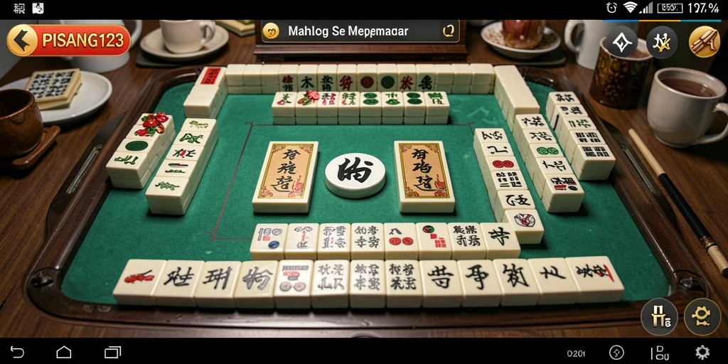 Screenshot gameplay PISANG123 yang menampilkan aksi Mahjong yang seru.