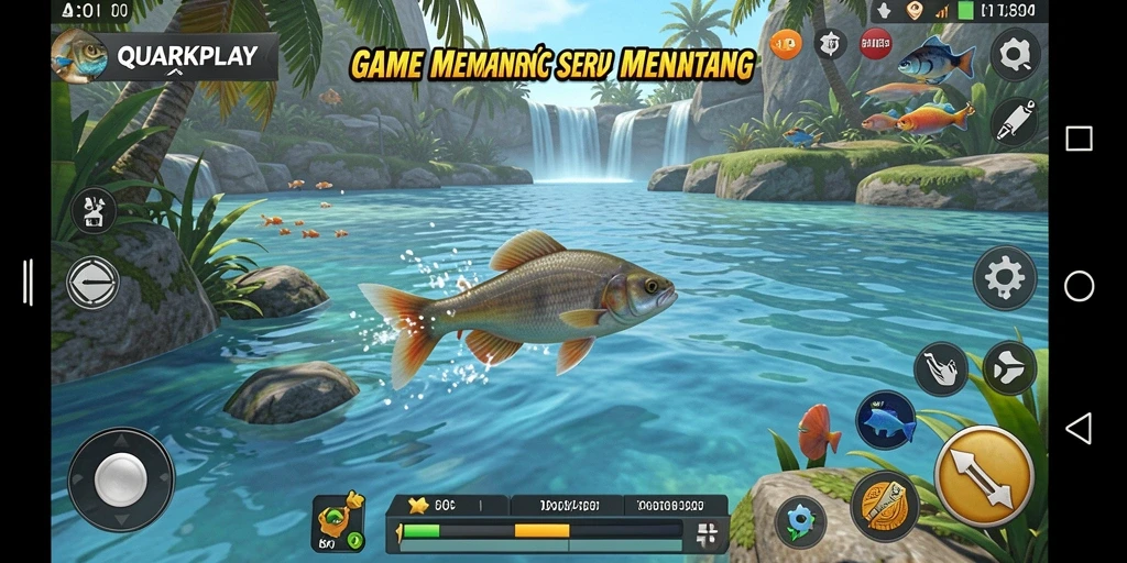 Tampilan gameplay memancing di QUARKPLAY yang memukau dan menantang.