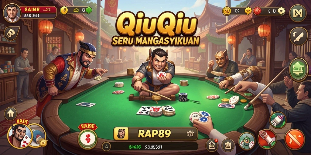 Tampilan seru dari gameplay QiuQiu yang penuh strategi.