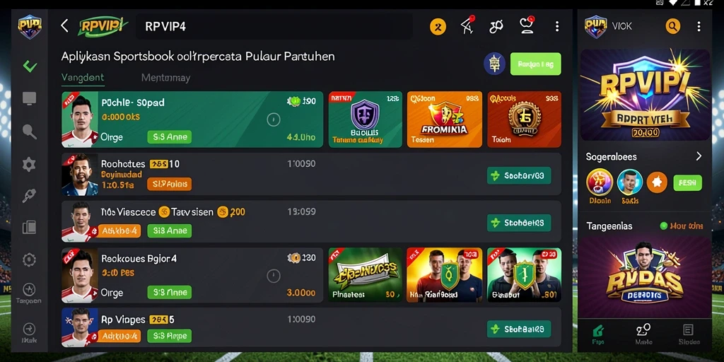 Tampilan gameplay RPVIP4 yang intuitif untuk taruhan olahraga.